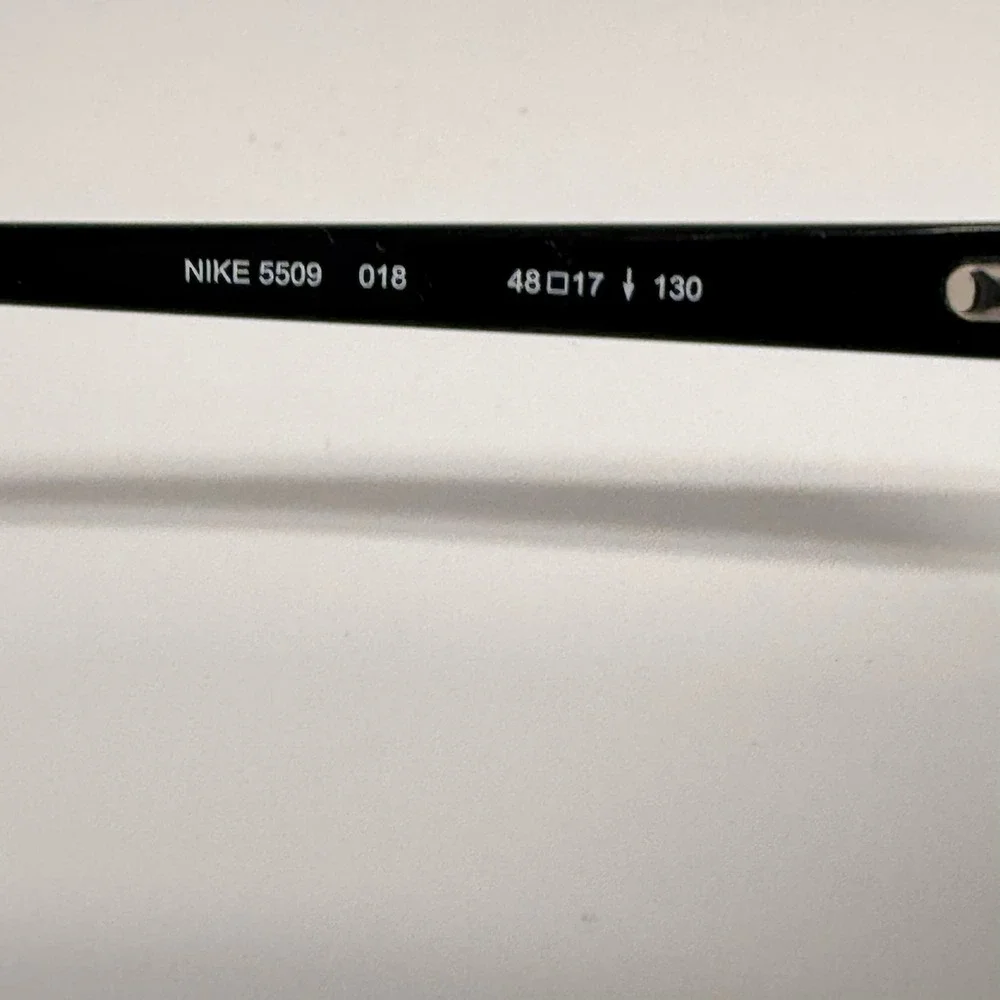Nike‎ 5509 018 Rectangular Sunglasses Matte Black Grey Striped Temples 48-17-130